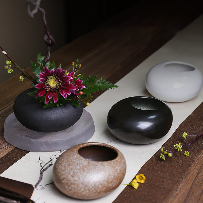 Ikebana Vase Kenzan - Seramik vazo japon tarzı Ikebana Kenzan